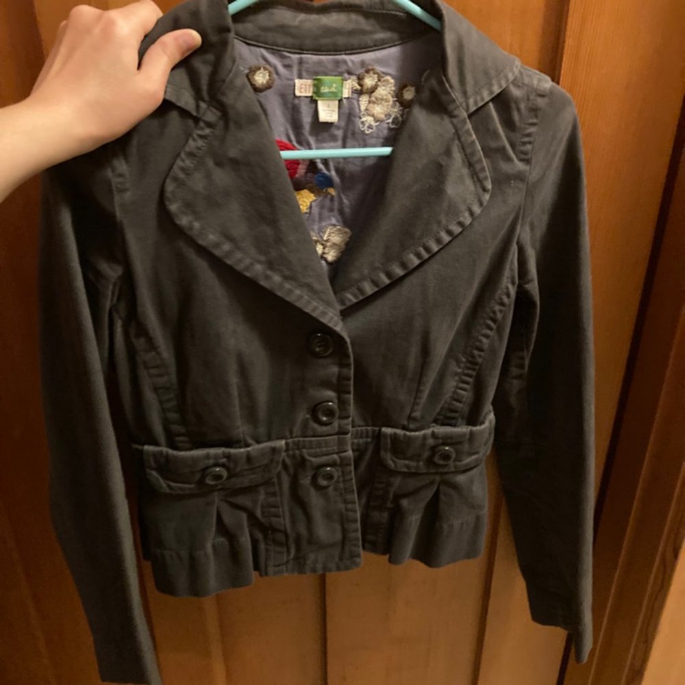 Anthropologie Charcoal Blazer